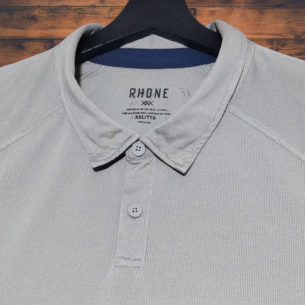 Rhone Delta Pique Polo Shirt Mens XXL Khaki Tan Performance Golf Stretch